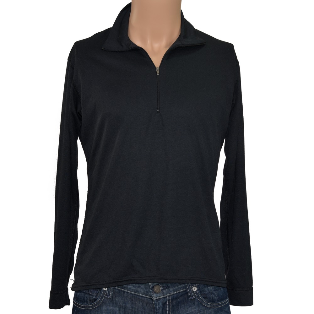 *PATAGONIA Capilene Sz S Black Half Zip Sports LS